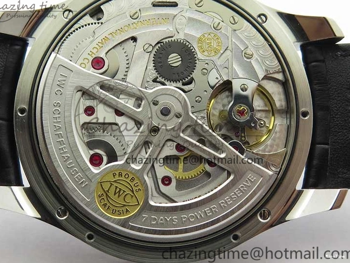 MIROTIME 0211 Portuguese Real PR Real Annual Calendar IW503502 ZF 1:1 Best Edition Black Dial Steel Markers on Black Leather Strap A StreetReady 7134